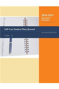 Self-Care Student Diary/Journal: Autumn/Fall/First Term or Semester September - December 2018 -2019