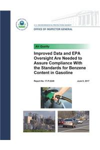 Improved Data and EPA Oversight Are Needed to Assure Compliance with the Standards for Benzene Content in Gasoline