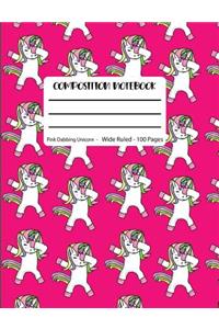 Composition Notebook Pink Dabbing Unicorn