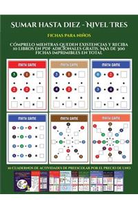 Fichas para niños (Sumar hasta diez - Nivel Tres)