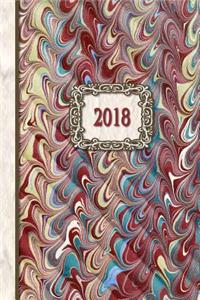 2018 Diary Marble Waves Design