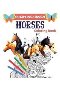 Creative Haven Horses Coloring Book
