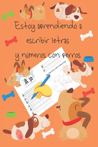 Estoy aprendiendo a escribir letras y números con perros