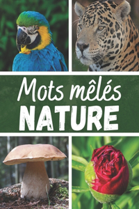 Mots Mêlés Nature: Carnet de mots mêlés pour adulte Thème Nature: arbres, animaux, saisons, fruits, fleurs... Mots cachés Gros caractères Grand Format (21,59 cm x 27,9