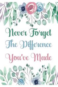 Never forget the difference you've made