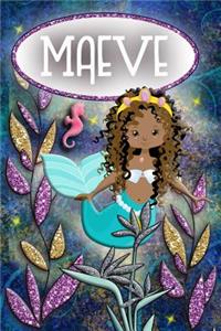 Mermaid Dreams Maeve: Wide Ruled - Composition Book - Diary - Lined Journal