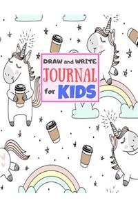 Draw and Write Journal for Kids: Cute Unicorn Matte Cover Design for Drawing, Creative Writing, Doodling, Creating Your Own Story, Illustration Book and Diary (Perfect Gift for Kids