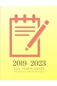 2019-2023 Five Year Planner Task Goals Monthly Schedule Organizer