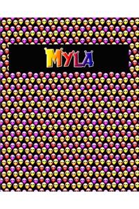 120 Page Handwriting Practice Book with Colorful Alien Cover Myla