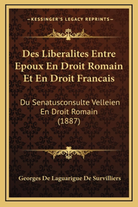 Des Liberalites Entre Epoux En Droit Romain Et En Droit Francais