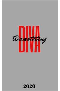 2020: Devestating Diva With Grey Background Weekly Purse Planner for the Greek Who Wants to Stay Up-to-Date and Stylish. 5 X 8 Inches. Beautifully Designe