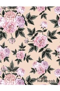 Unlined Notebook cute cover whit flowers style