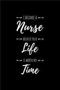 I became a Nurse, because your life is worth my time