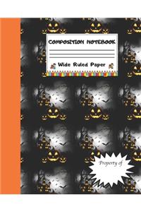 Composition Notebook Wide Ruled Paper