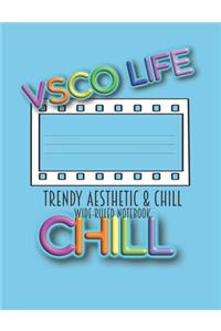 Trendy Aesthetic & Chill Wide-Ruled Notebook