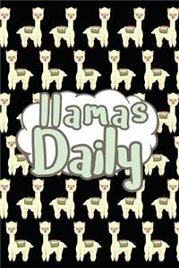 Llamas Daily: 100-Sheet Journal with Line Design and on the Side to Put the Dates, Has Enough Space for Quotes and Reflections