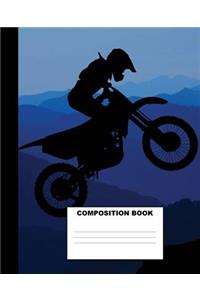 Motocross Composition Book: Motocross Composition Notebook. 132 Pages Wide Ruled 7.5x9.25