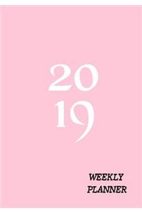 2019 Weekly Planner: Pastel Pink Planner