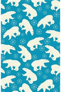 Bullet Journal Polar Bears in Snow Winter Pattern - Blue