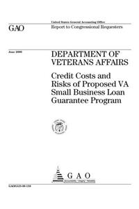 Department of Veterans Affairs: Credit Costs and Risks of Proposed Va Small Business Loan Guarantee Program
