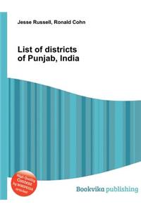 List of Districts of Punjab, India