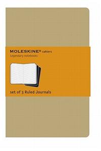 Moleskine Ruled Cahier Xl - Kraft Cover (3 Set)