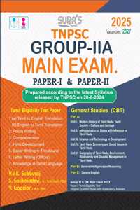 SURA`S TNPSC Group IIA Main Exam Paper-I and Paper-II Mandatory Tamil Eligibility Paper and General Studies Exam Book Guide English Medium 2025