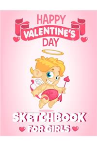 Happy Valentines Day sketchBook for girls