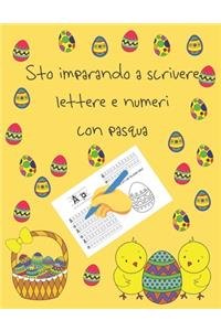 Sto imparando a scrivere lettere e numeri con pasqua