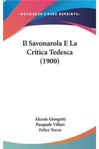 Il Savonarola E La Critica Tedesca (1900)