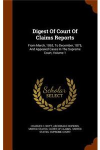 Digest of Court of Claims Reports