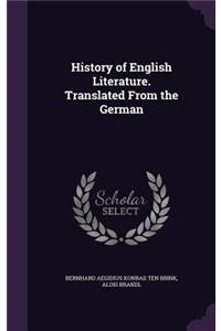 History of English Literature. Translated from the German