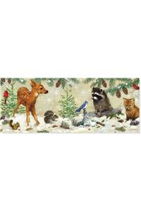 Panoramic Winter Forest Friends