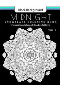 Snowflake Coloring Book Midnight Edition Vol.2