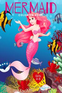 Mermaid Coloring Book Girls 4-8