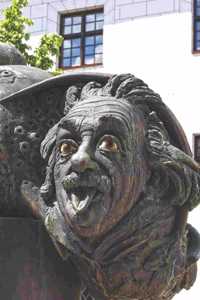 Artistic Sculpture of Albert Einstein - Blank Lined Notebook