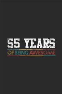 55 Years Of Being Awesome: Dotted Bullet Grid Notebook - Journal for Birthday Gift Idea and Anniversay Gift Idea