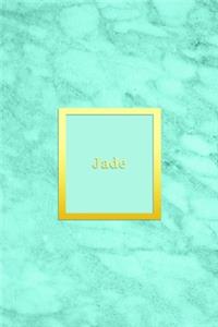 Jade: Custom dot grid diary for girls - Cute personalised gold and marble diaries for women - Sentimental keepsake notebook idea - Bright blue aqua teal c