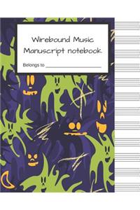 Wirebound Music Manuscript Notebook