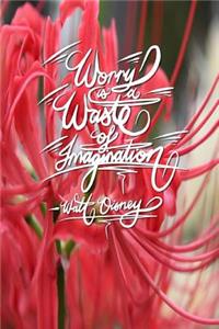Worry is a waste of imagination - Walt Disney