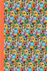 Journal: Doodle Monsters (Orange) 6x9 - Lined Journal - Writing Journal with Blank Lined Pages