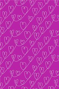 Journal Notebook White Scribbly Hearts Pattern 6