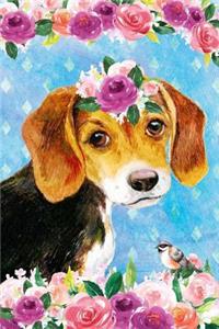 Journal Notebook For Dog Lovers Beagle Puppy In Flowers 4