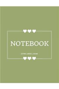 Notebook Extra Large: Khaki: Notebook 8.5 X 11: Notebook 400 Pages