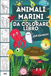 Animali marini da colorare libro per bambini