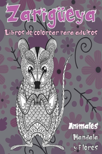 Libros de colorear para adultos - Mandala y Flores - Animales - Zarigüeya