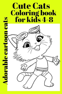 Cute Cats Coloring book for kids 4-8 Adorable cartoon cats