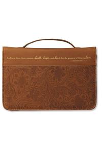 Faith, Hope, and Love Brown Large Book and Bible Cover