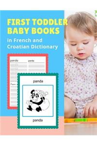 First Toddler Baby Books in French and Croatian Dictionary