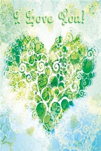 Notebook I love you green blue Edition
